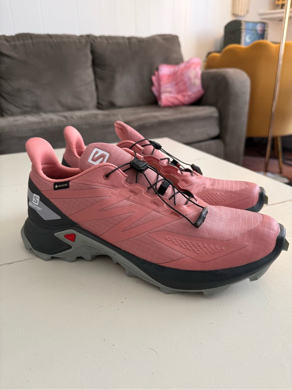Salomon Supercross GORE-TEX Pink Dusty Rose Trail Running Shoes Hiking Gorpcore - Picture 4 of 8